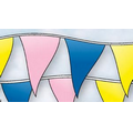 60' Standard Heavy-Duty Plasticloth V- Shaped Pennant Strings (12"x18"-24 Pennants)